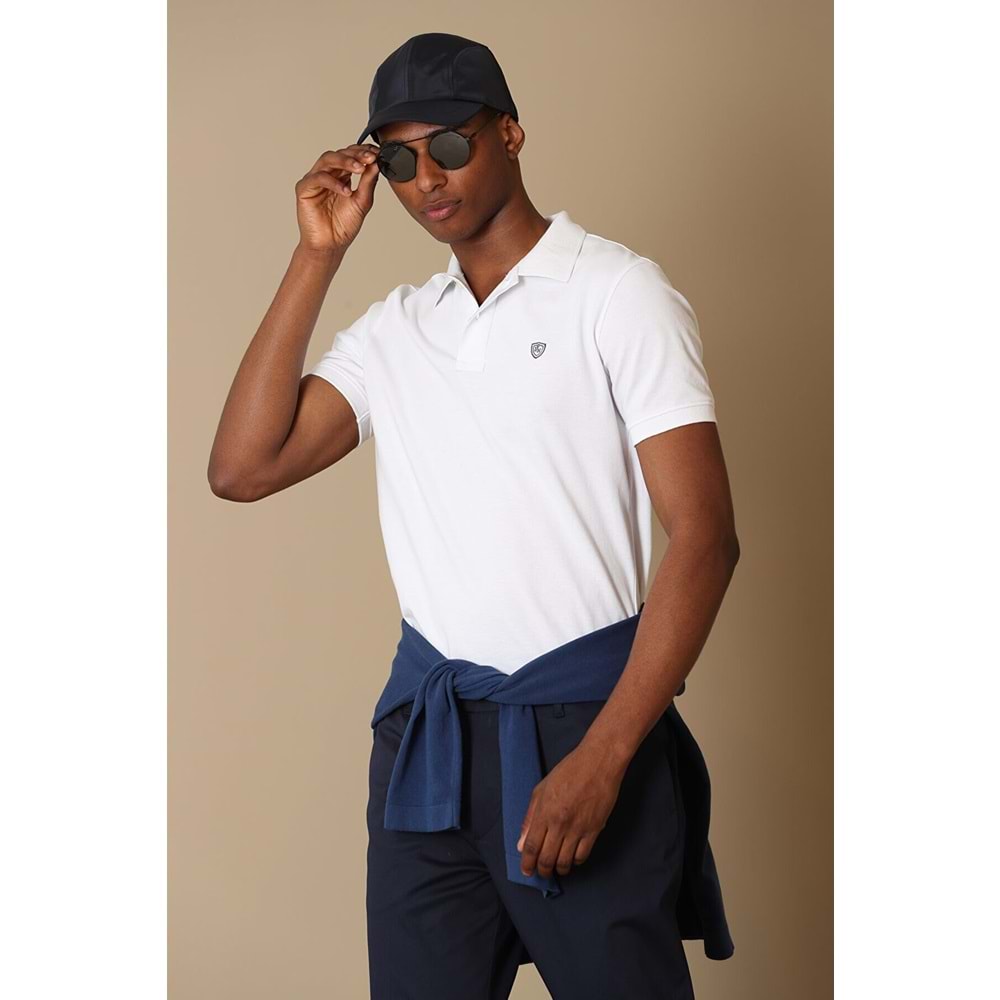LAON POLO YAKA T-SHIRT BEYAZ M