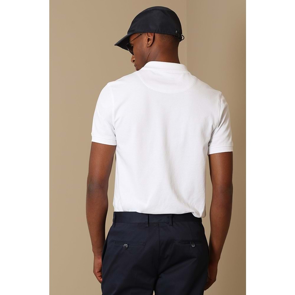 LAON POLO YAKA T-SHIRT BEYAZ M