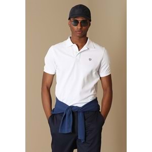 LAON POLO YAKA T-SHIRT BEYAZ M