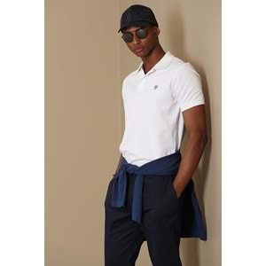 LAON POLO YAKA T-SHIRT BEYAZ M